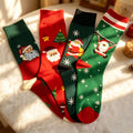 Personalized Christmas Crew Socks, Custom Name Red and Green Holiday Gift by AnnieColors