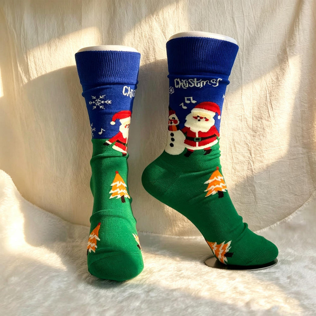 Music Santa Crew Socks, Ho Ho Ho Christmas sock collection, Holiday Gift for Music Lover by AnnieColors, view 5