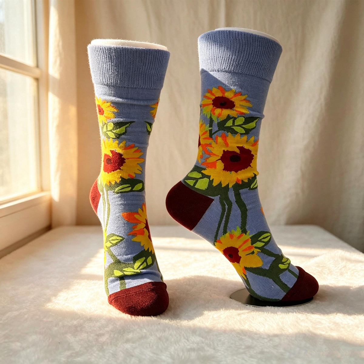 Food and Drink Crew Socks, Aperol Beer BBQ Sunflower sock collection, Summer Party Gift by AnnieColors, view 7