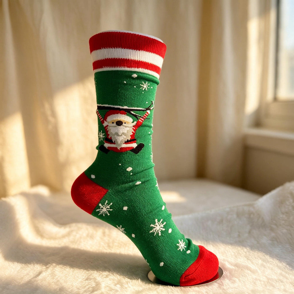 Personalized Christmas Crew Socks, Custom Name Red and Green Holiday Gift by AnnieColors, view 8