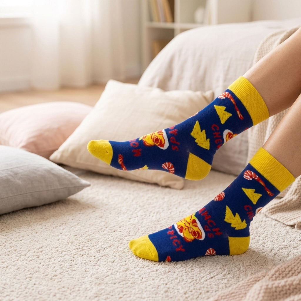 Pizza Coffee and Wine Socks sock collection, Funny Foodie Crew Socks, Brunch Lover Gift by AnnieColors, view 5