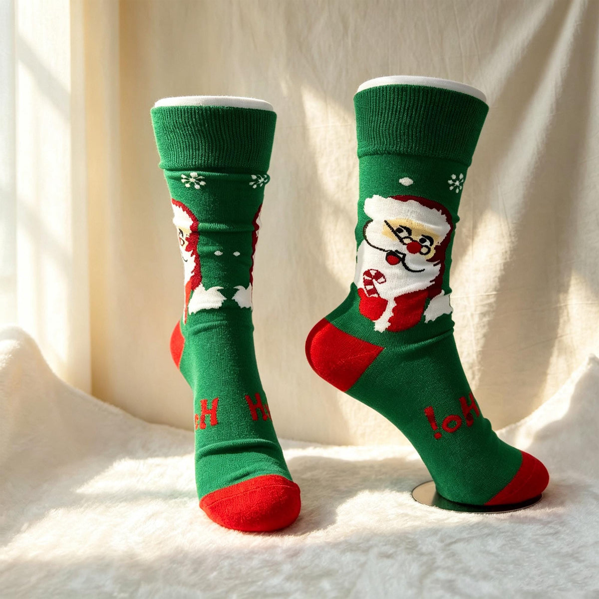 Music Santa Crew Socks, Ho Ho Ho Christmas sock collection, Holiday Gift for Music Lover by AnnieColors, view 6