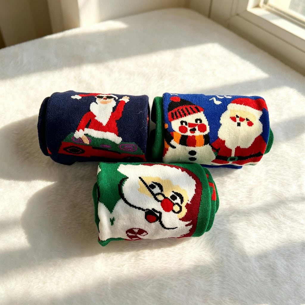 Music Santa Crew Socks, Ho Ho Ho Christmas sock collection, Holiday Gift for Music Lover by AnnieColors, view 9