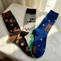 Feliz Navidad Crew Socks, Reindeer Star and Christmas Tree sock collection, Holiday Gift by AnnieColors