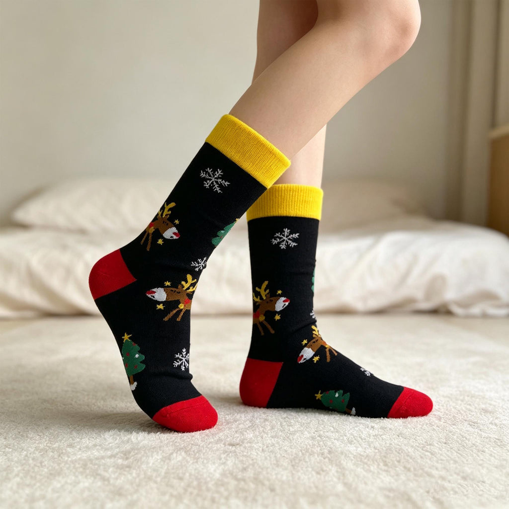 Teacher Christmas Gift, Gingerbread Crew Socks, Festive Classroom Socks by AnnieColors, view 2