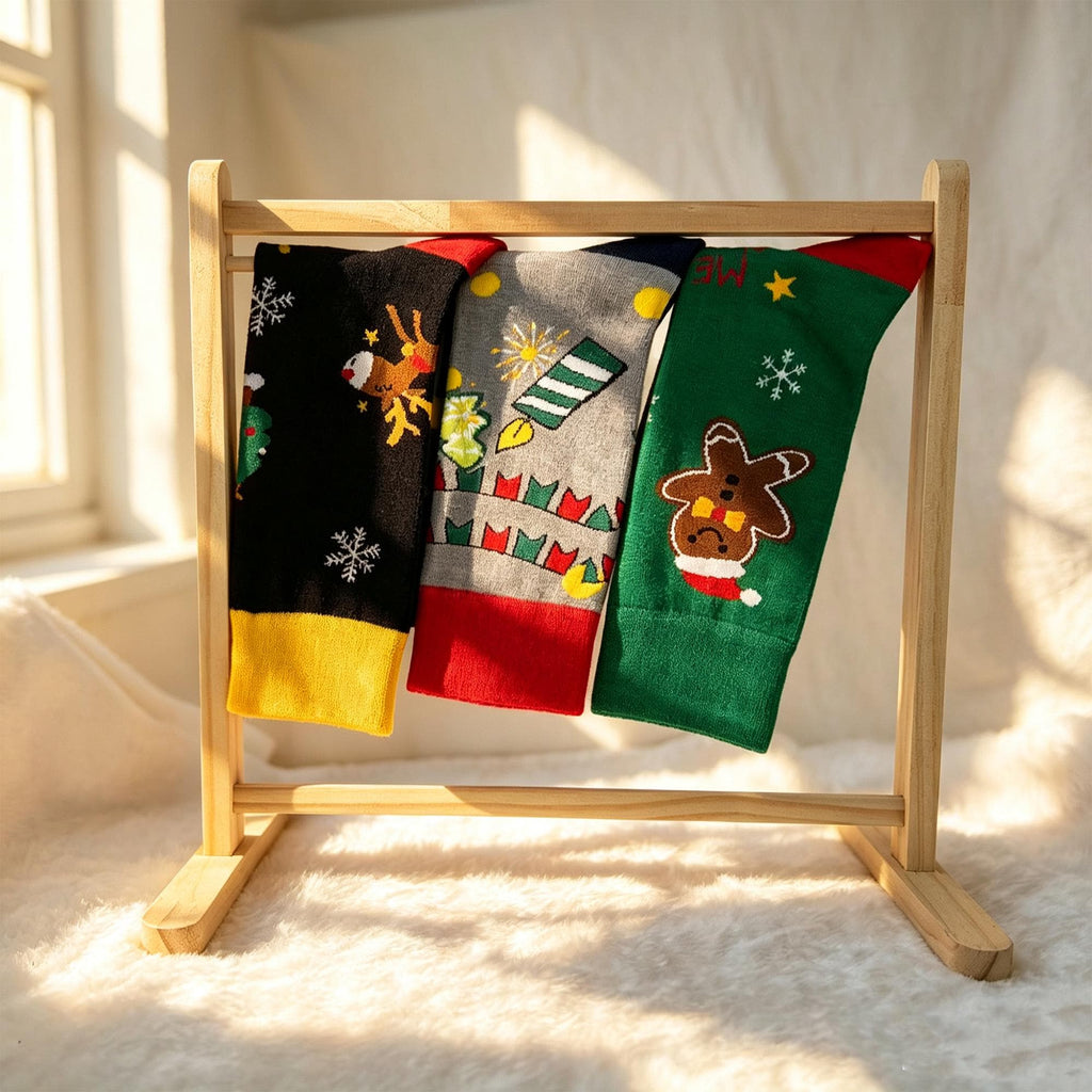 Teacher Christmas Gift, Gingerbread Crew Socks, Festive Classroom Socks by AnnieColors, view 10