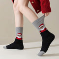 Christmas Crew Socks, Santa Claus and Reindeer Winter Socks, Cozy Holiday Gift for Family by AnnieColors