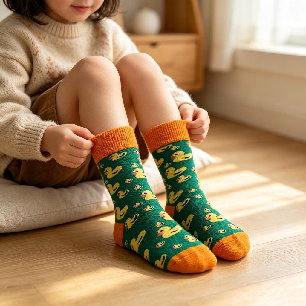 Puppy Duck and Fox Socks, Kids Animal Crew Socks, Three Size Gift sock collection by AnnieColors, view 6