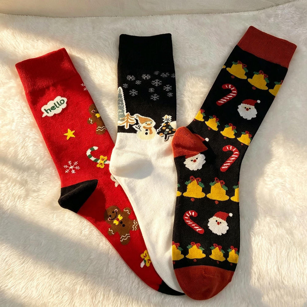Gingerbread Christmas Socks, Holiday Baking Crew Socks, Cookie Exchange Gift by AnnieColors