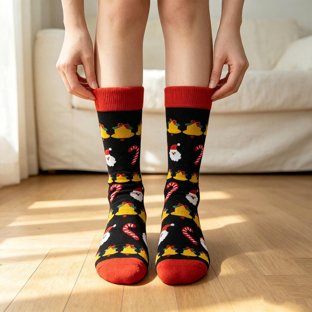 Gingerbread Christmas Socks, Holiday Baking Crew Socks, Cookie Exchange Gift by AnnieColors, view 5