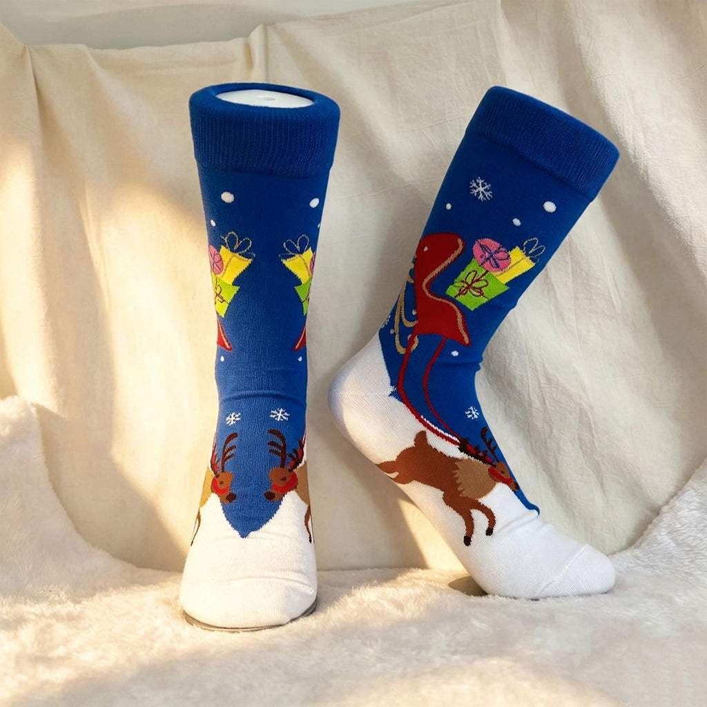 Family Christmas Socks sock collection, Santa Reindeer Crew Socks, Matching Holiday Gift by AnnieColors, view 5