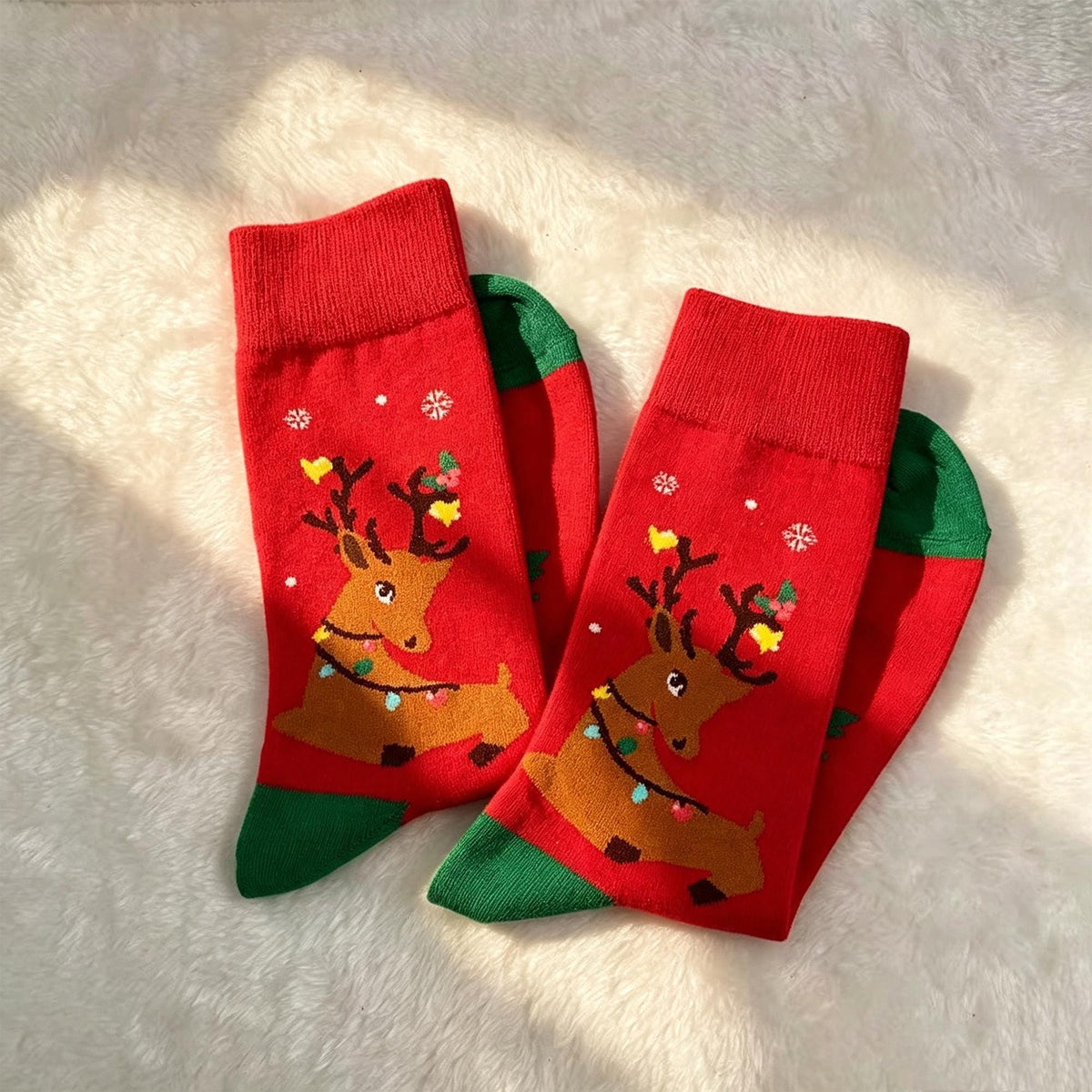 Family Christmas Socks sock collection, Santa Reindeer Crew Socks, Matching Holiday Gift by AnnieColors, view 8