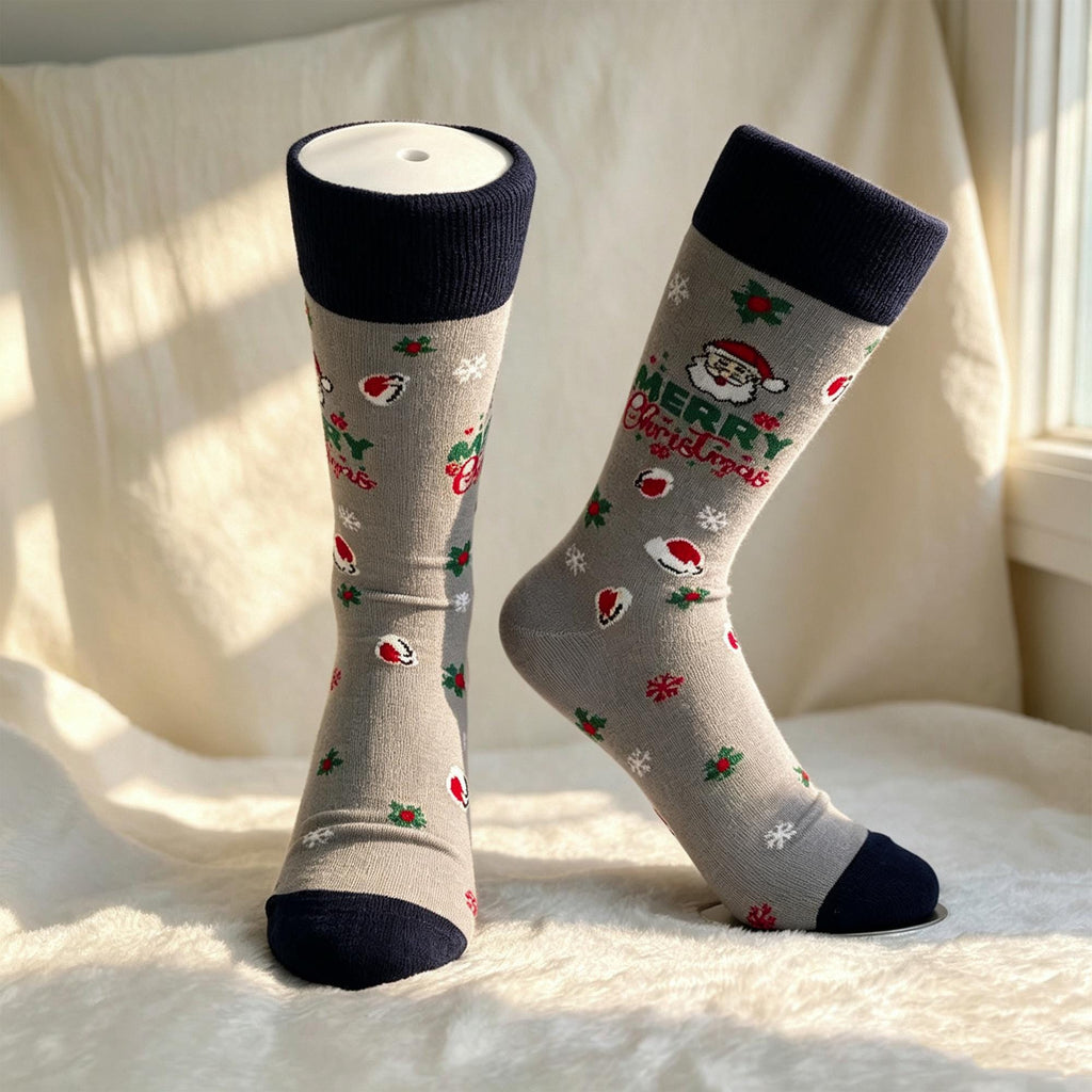 Christmas Sock Gift sock collection, Snowman Reindeer and Tree Crew Socks, Cozy Cabin Gift by AnnieColors, view 6