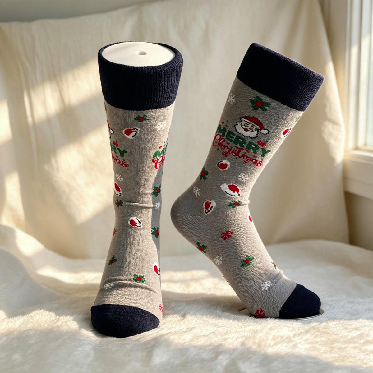 Christmas Sock Gift sock collection, Snowman Reindeer and Tree Crew Socks, Cozy Cabin Gift by AnnieColors, view 6