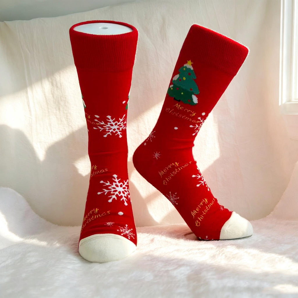 Christmas Sock Gift sock collection, Snowman Reindeer and Tree Crew Socks, Cozy Cabin Gift by AnnieColors, view 8