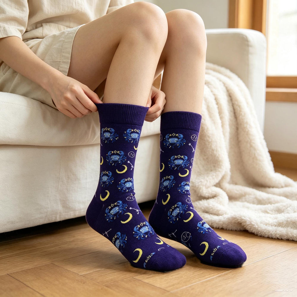 Zodiac Socks sock collection, Constellation Crew Socks, Five Pair Astrology Gift for Family by AnnieColors, view 6