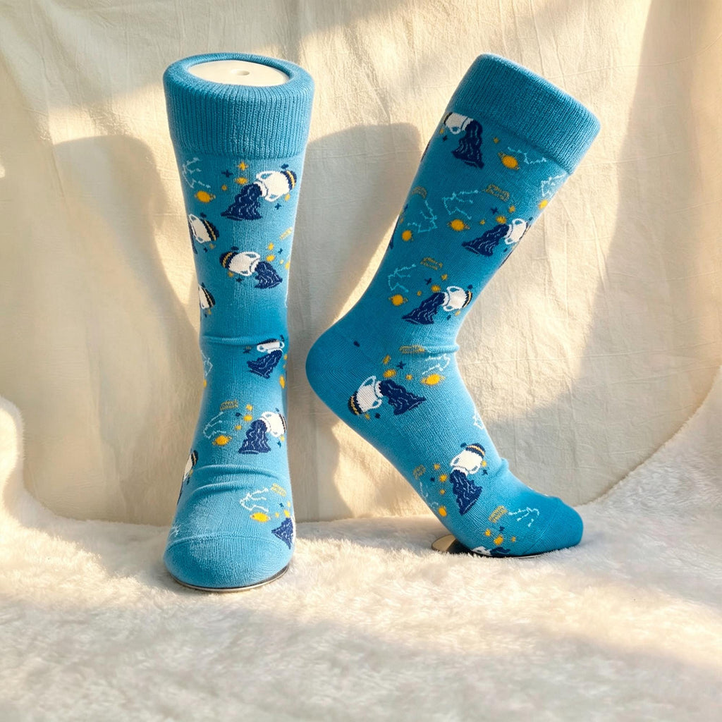 Zodiac Socks sock collection, Constellation Crew Socks, Five Pair Astrology Gift for Family by AnnieColors, view 9