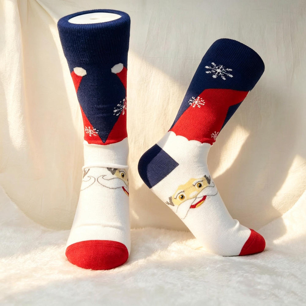 Snowman Christmas Socks sock collection, Three Festive Crew Socks, Winter Cabin Gift by AnnieColors, view 7