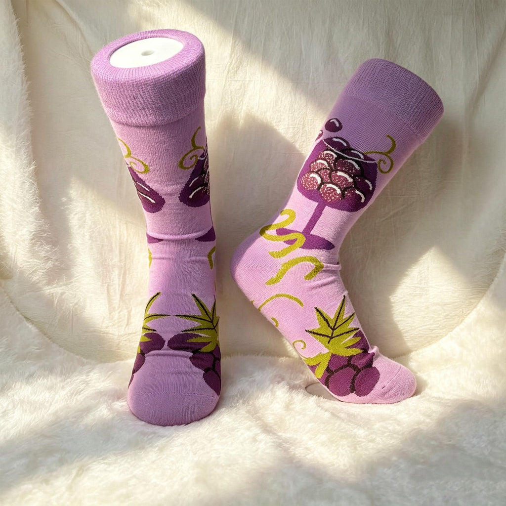 Tropical Fruit Socks sock collection, Lemon Orange Pineapple and Botanical Crew Socks, Vacation Gift by AnnieColors, view 9