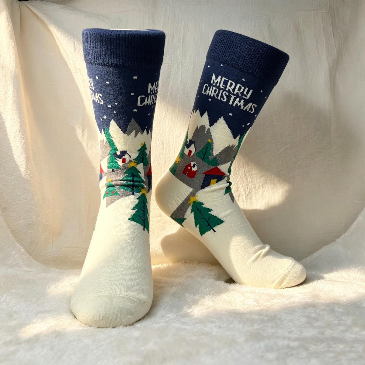 Funny Christmas Socks for Women, Festive Crew Socks, Coworker Holiday Gift by AnnieColors, view 8