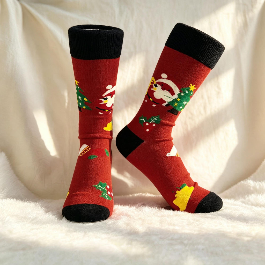 Funny Christmas Socks for Women, Festive Crew Socks, Coworker Holiday Gift by AnnieColors, view 9