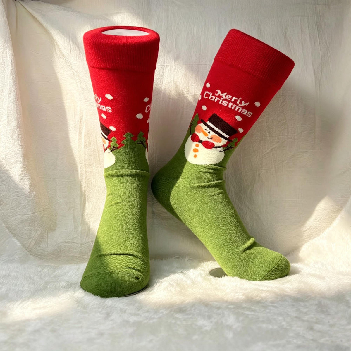 Funny Christmas Socks for Women, Festive Crew Socks, Coworker Holiday Gift by AnnieColors, view 10