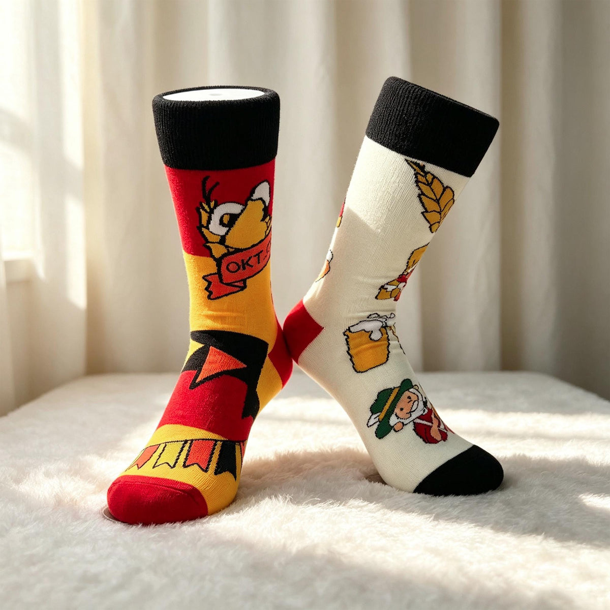 Mismatched Food and Beer Socks sock collection: Burger Brewery Festival Gift by AnnieColors, view 5