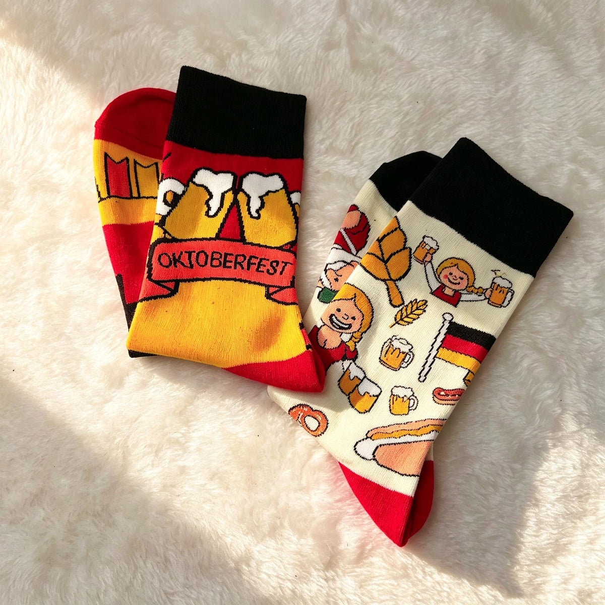 Mismatched Food and Beer Socks sock collection: Burger Brewery Festival Gift by AnnieColors, view 8