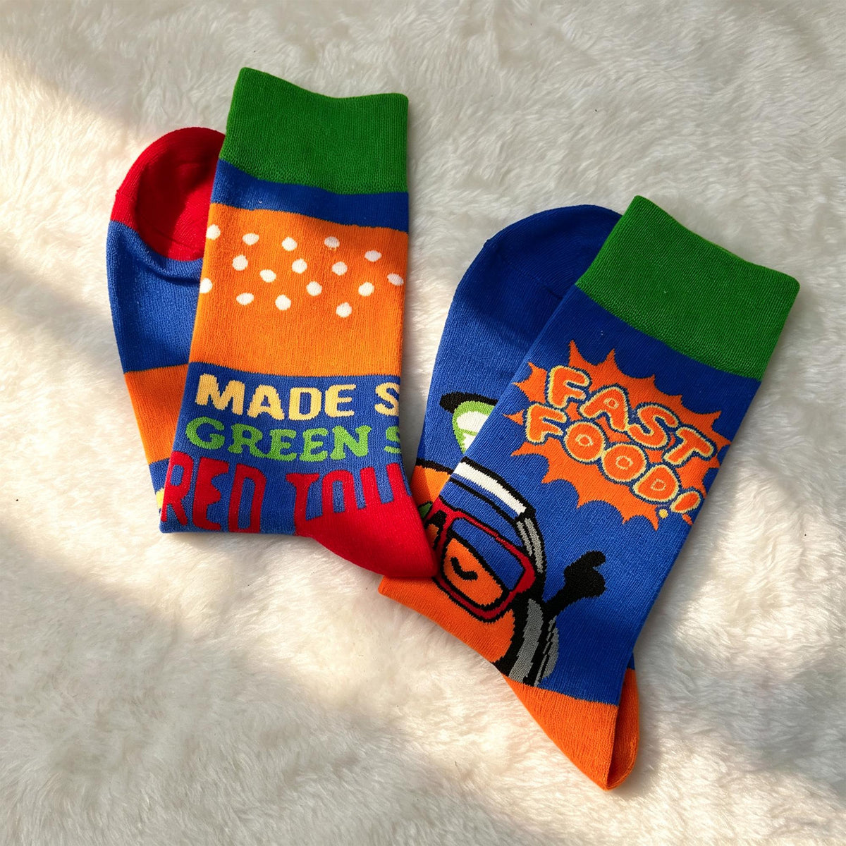 Mismatched Food and Beer Socks sock collection: Burger Brewery Festival Gift by AnnieColors, view 10