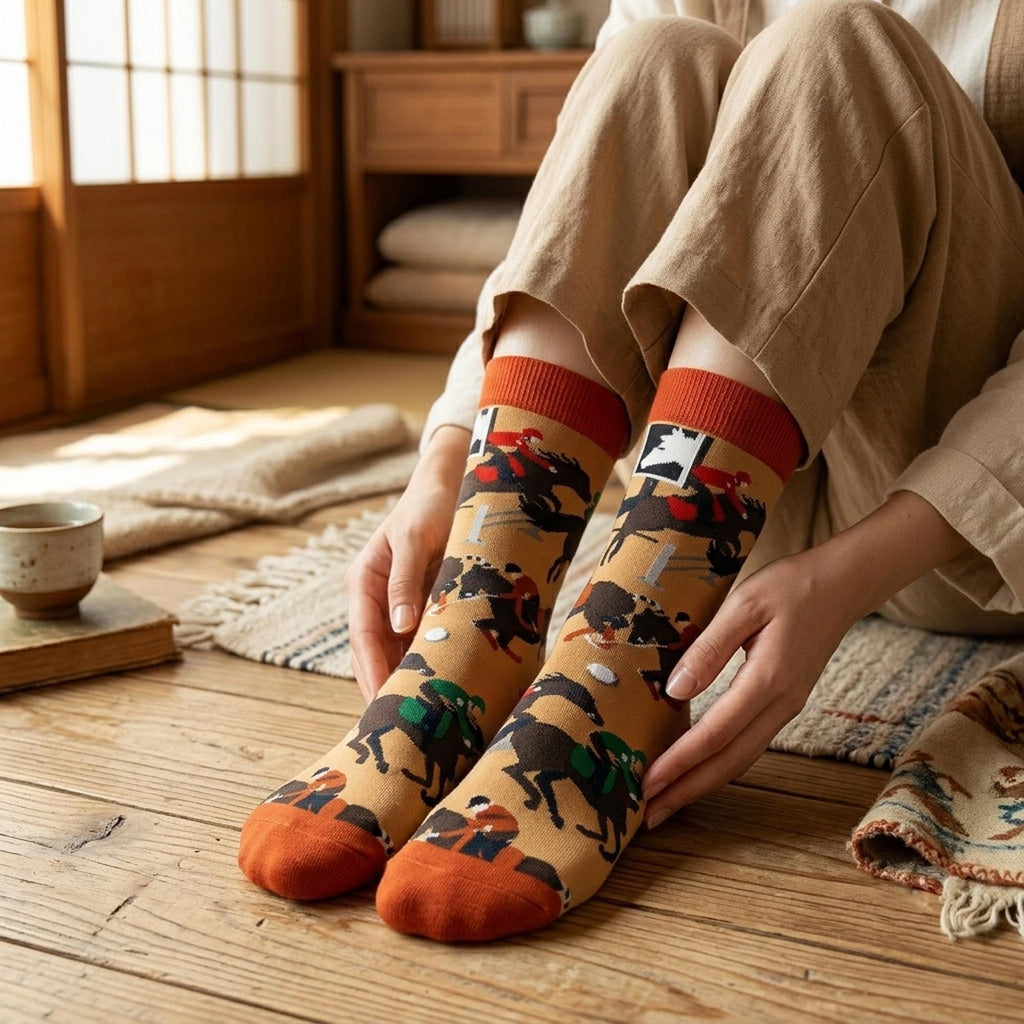 Equestrian and Corgi Socks sock collection: Horse Rider and Dog Lover Gift by AnnieColors, view 5