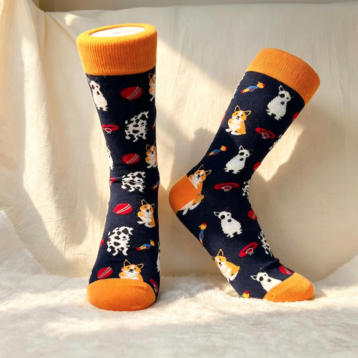 Equestrian and Corgi Socks sock collection: Horse Rider and Dog Lover Gift by AnnieColors, view 7