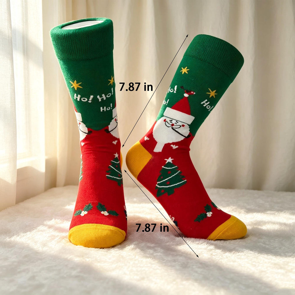 Mountain Christmas Socks sock collection, Santa Crew Socks, Winter Vacation Gift for Couples by AnnieColors, view 7