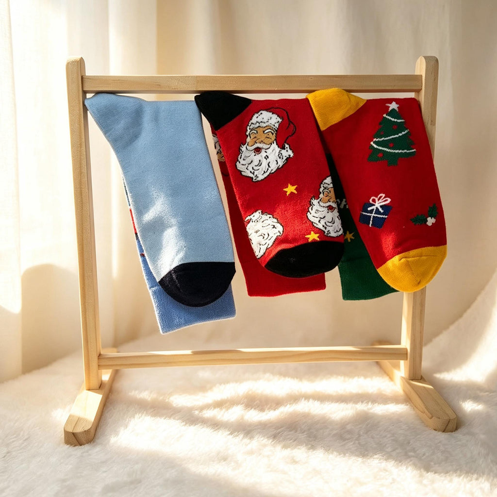 Mountain Christmas Socks sock collection, Santa Crew Socks, Winter Vacation Gift for Couples by AnnieColors, view 10