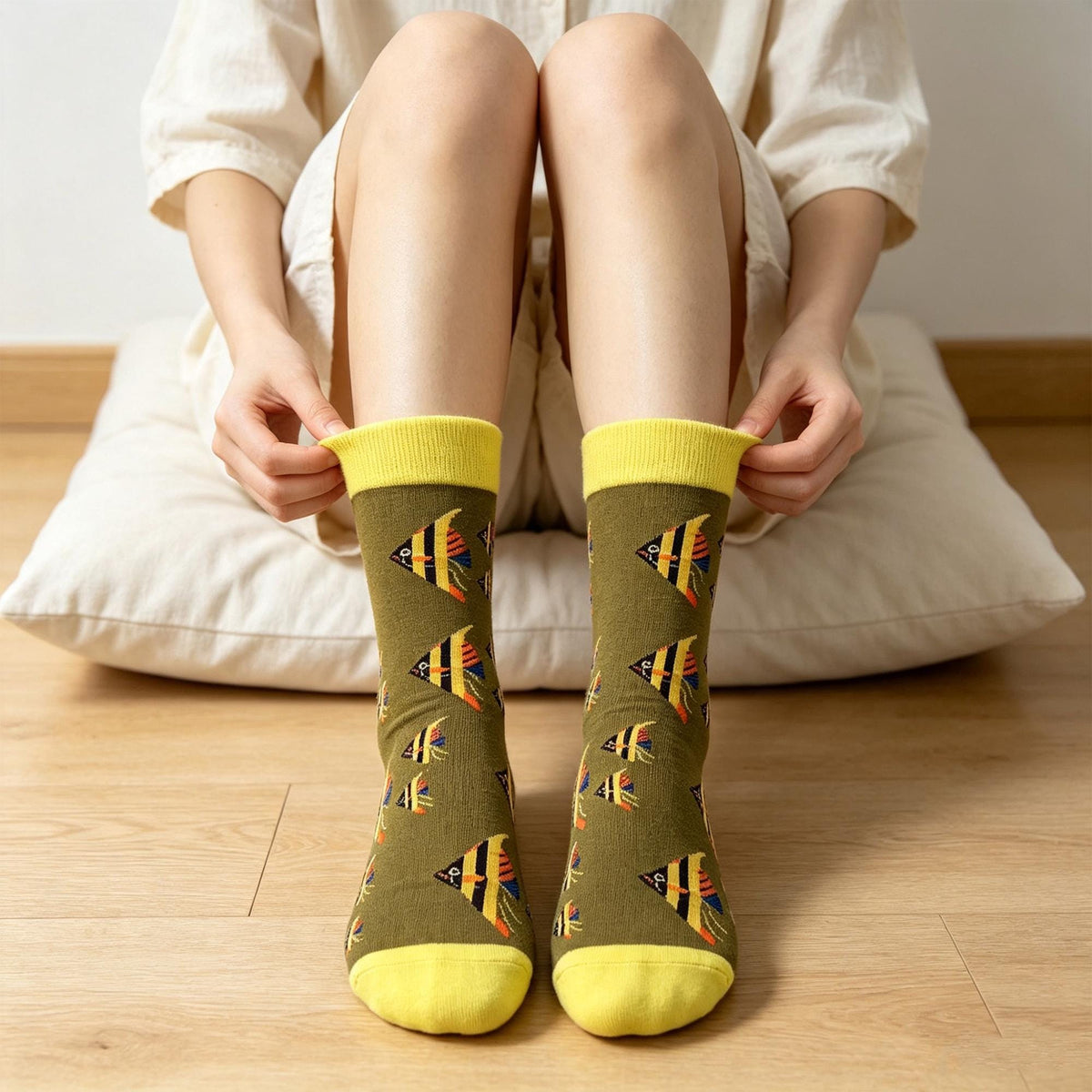 Quirky Animal Socks sock collection: Ostrich, Jellyfish and Elephant Crew Socks by AnnieColors, view 3