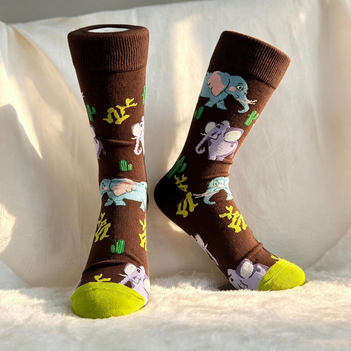Quirky Animal Socks sock collection: Ostrich, Jellyfish and Elephant Crew Socks by AnnieColors, view 10