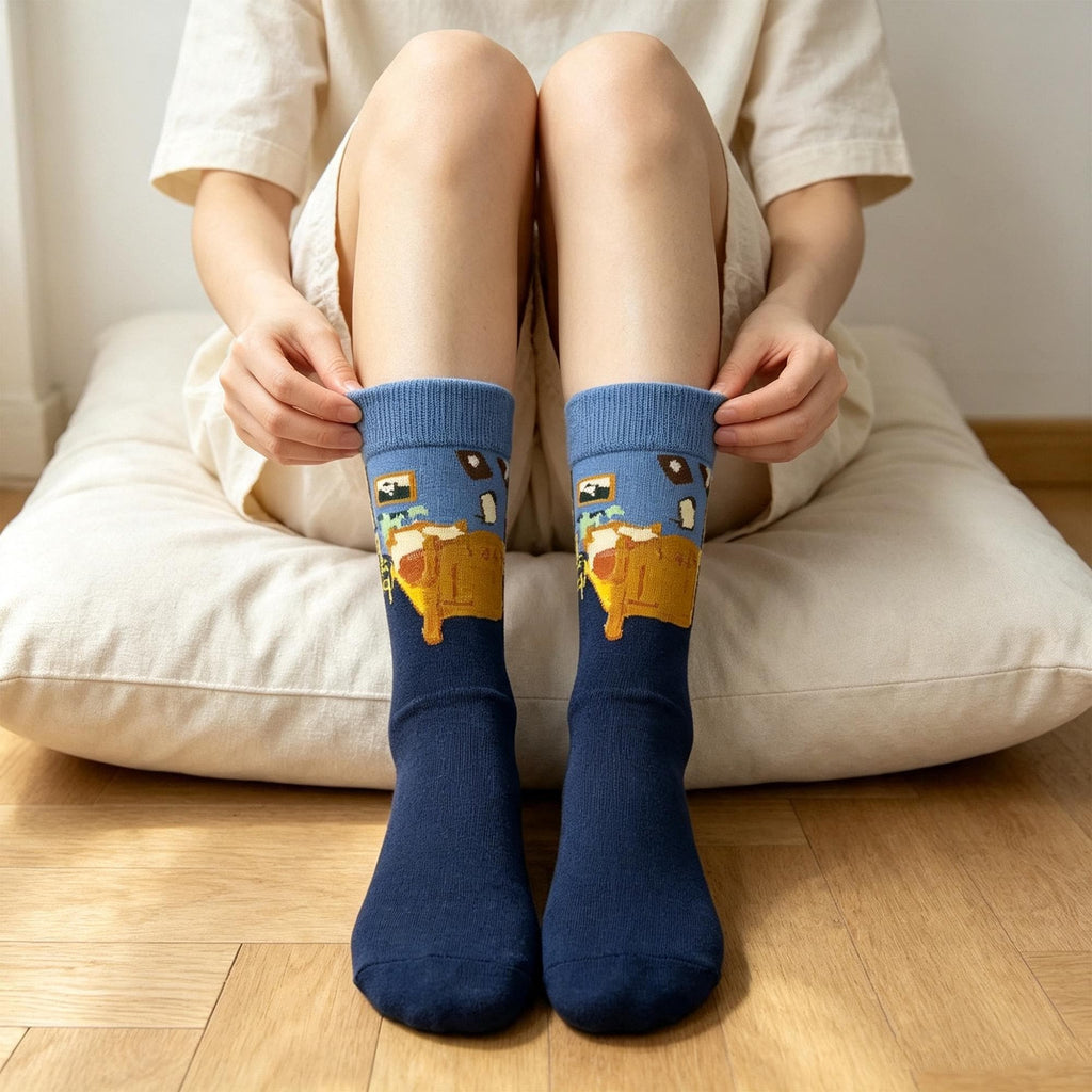 Famous Painting Socks sock collection: Museum Gift for Art Lovers by AnnieColors, view 3