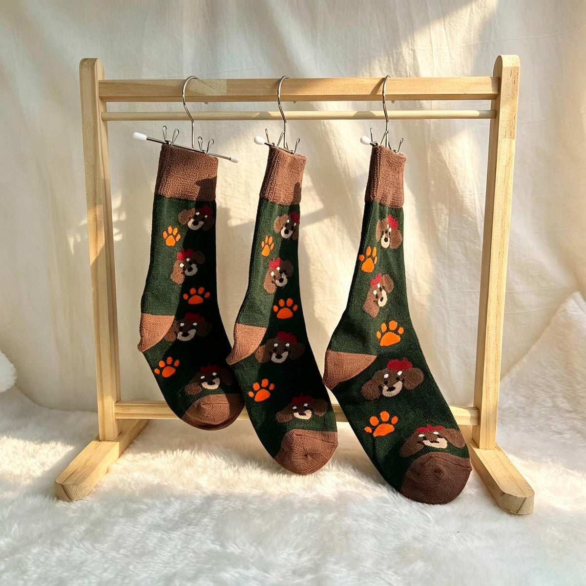 Puppy Duck and Fox Socks, Kids Animal Crew Socks, Three Size Gift sock collection by AnnieColors, view 4