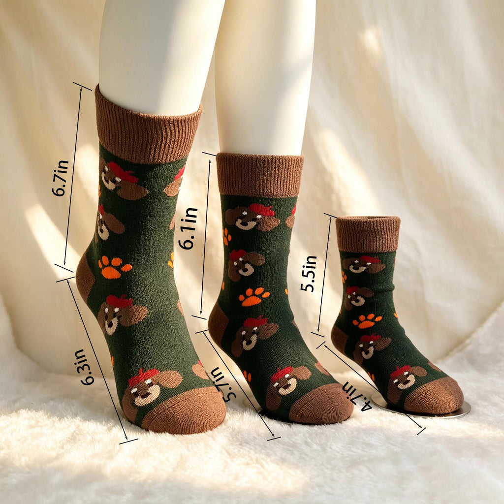 Puppy Duck and Fox Socks, Kids Animal Crew Socks, Three Size Gift sock collection by AnnieColors, view 5