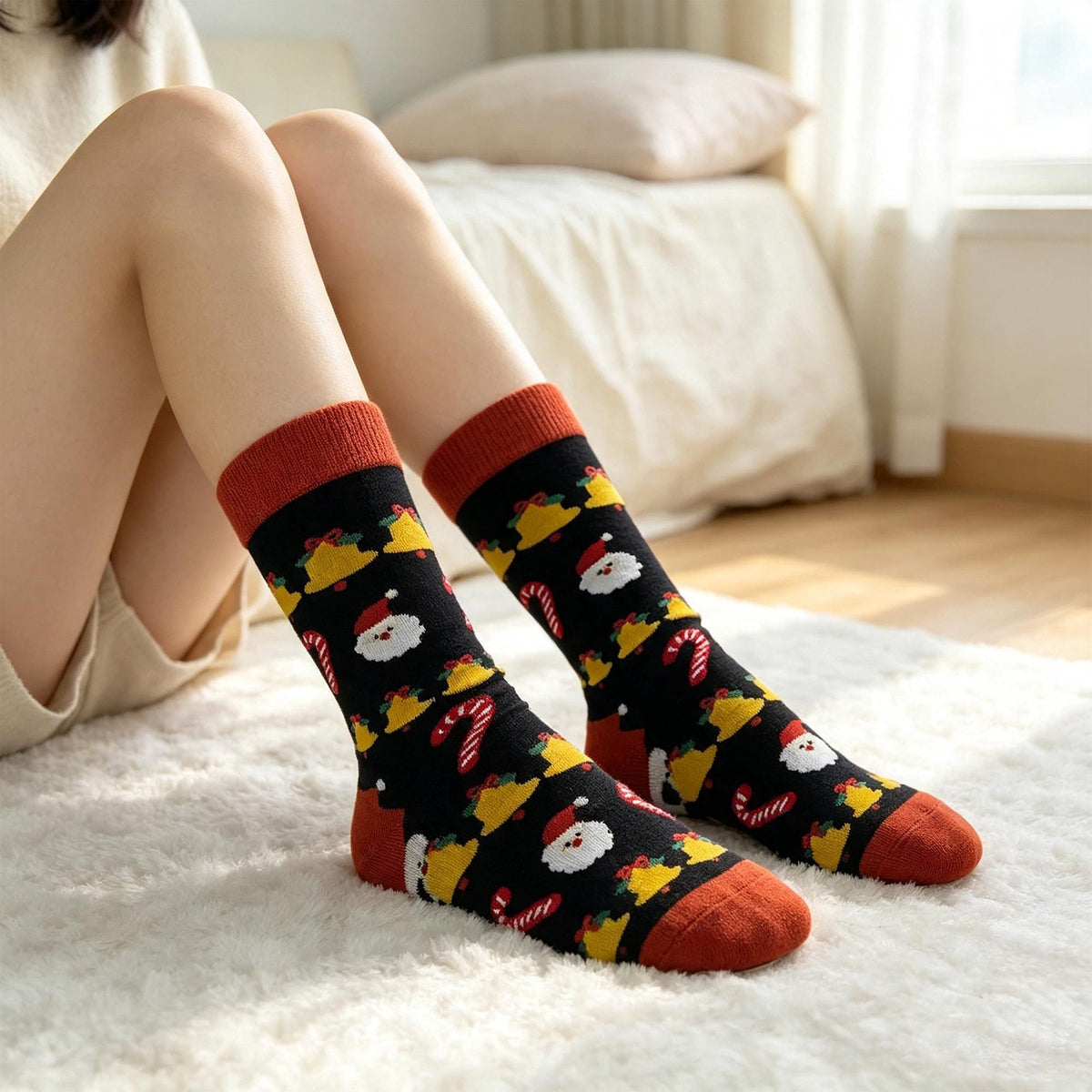 Gingerbread Christmas Socks, Holiday Baking Crew Socks, Cookie Exchange Gift by AnnieColors, view 4