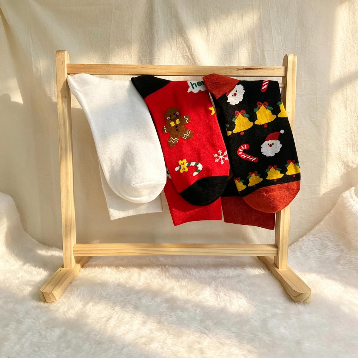 Gingerbread Christmas Socks, Holiday Baking Crew Socks, Cookie Exchange Gift by AnnieColors, view 9