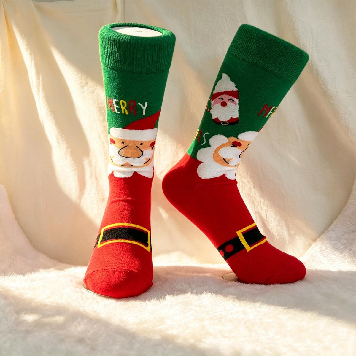 Family Christmas Socks sock collection, Santa Reindeer Crew Socks, Matching Holiday Gift by AnnieColors, view 6