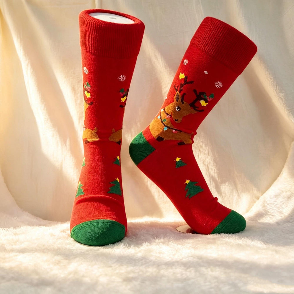 Family Christmas Socks sock collection, Santa Reindeer Crew Socks, Matching Holiday Gift by AnnieColors, view 7