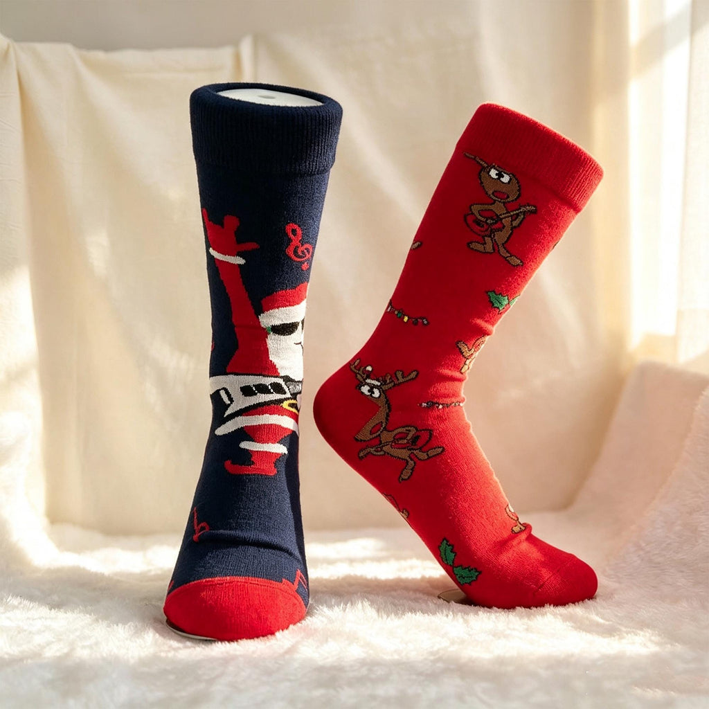Christmas Socks 3 Pack for Women, Santa Snowman Crew Socks, Holiday Gift sock collection by AnnieColors, view 6