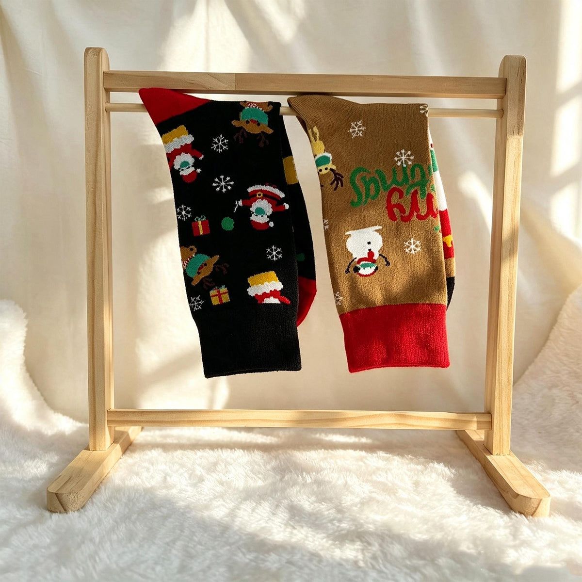 Christmas Socks 3 Pack for Women, Santa Snowman Crew Socks, Holiday Gift sock collection by AnnieColors, view 9