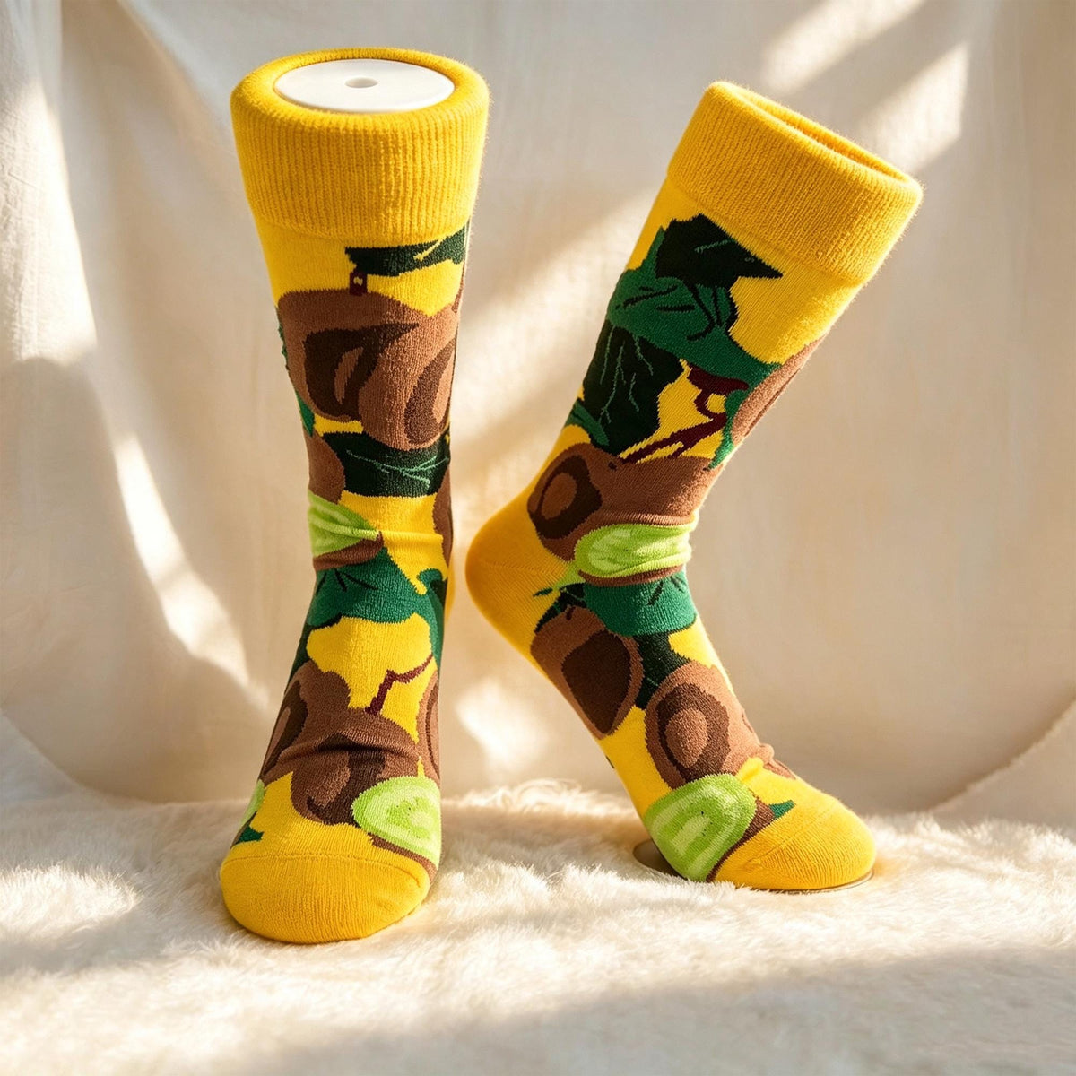 Tropical Fruit Socks sock collection, Cherry Kiwi and Dragon Fruit Crew Socks, Colorful Summer Gift by AnnieColors, view 6