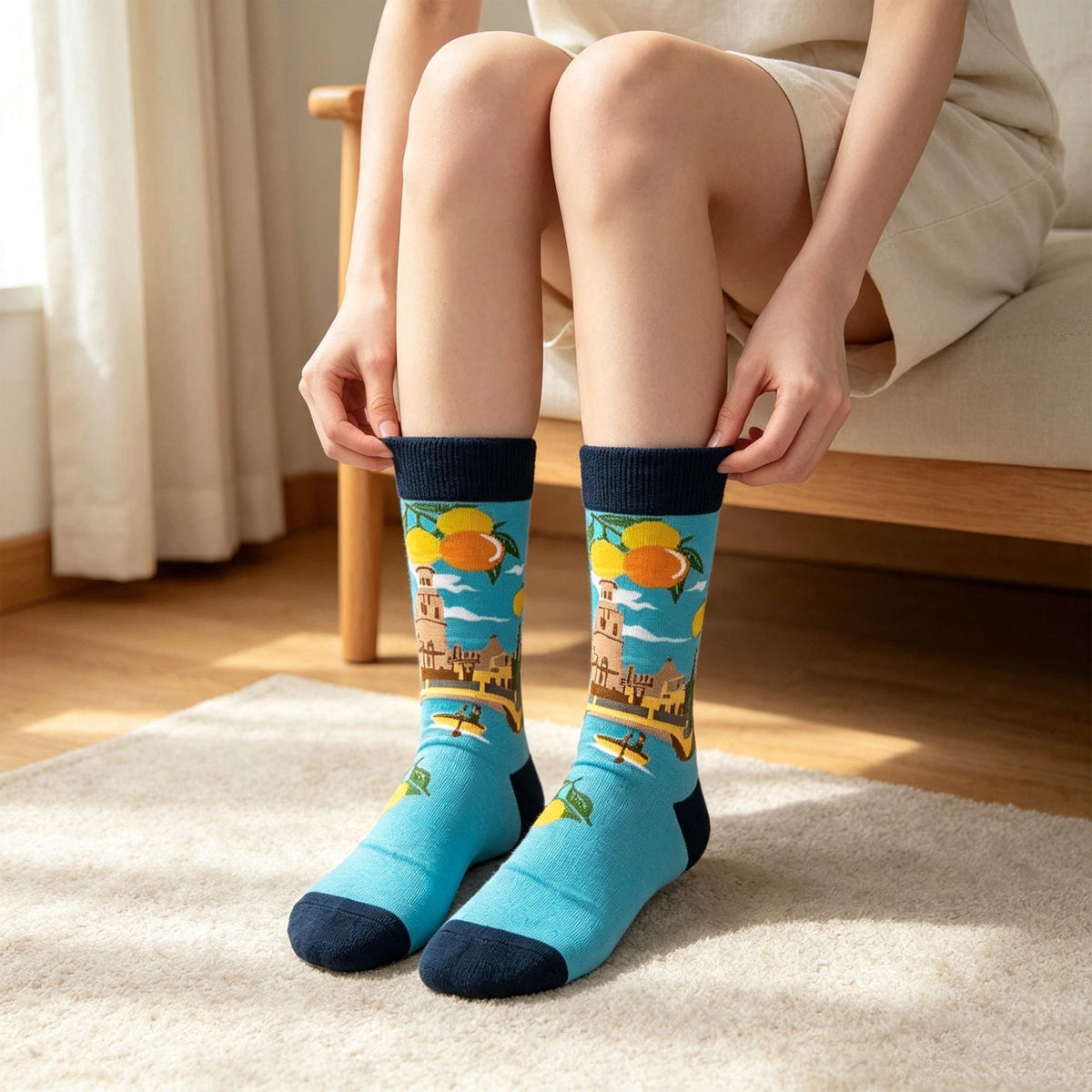 Colorful Avocado Socks sock collection, Quirky Plant and Food Crew Socks, College Student Birthday Gift by AnnieColors, view…