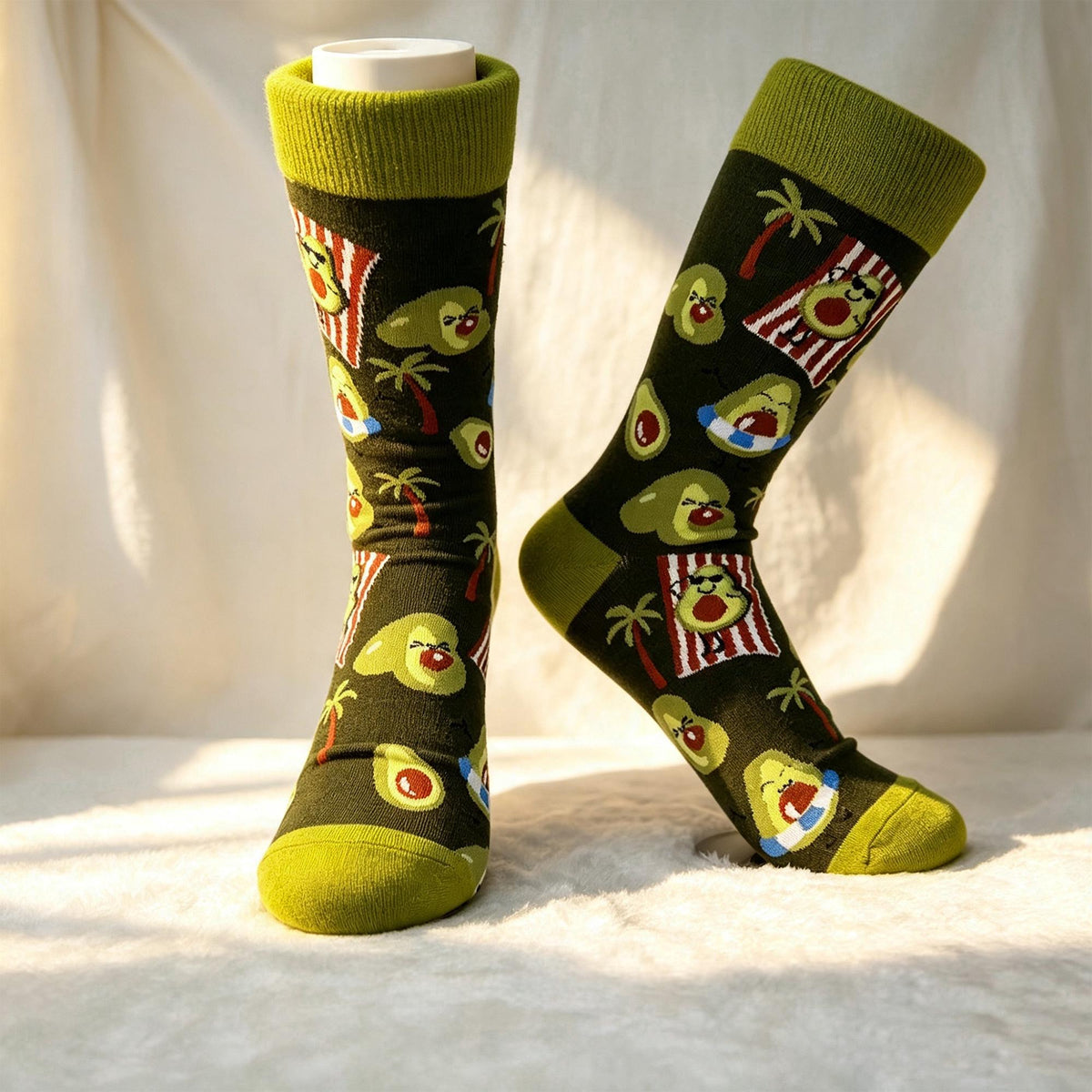Colorful Avocado Socks sock collection, Quirky Plant and Food Crew Socks, College Student Birthday Gift by AnnieColors, view…