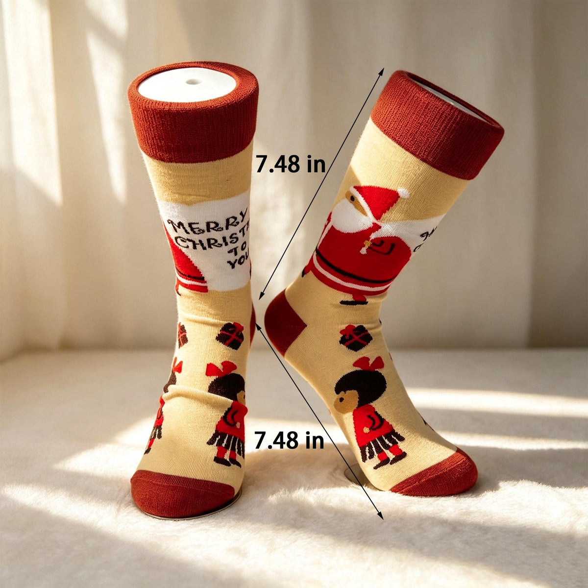 Christmas Socks sock collection for Women, Five Festive Crew Socks, Secret Santa Gift by AnnieColors, view 7