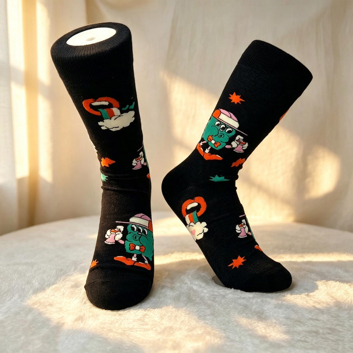 Chef Socks Gift sock collection, Funny Cartoon Cook Crew Socks, Culinary School Gift by AnnieColors, view 5