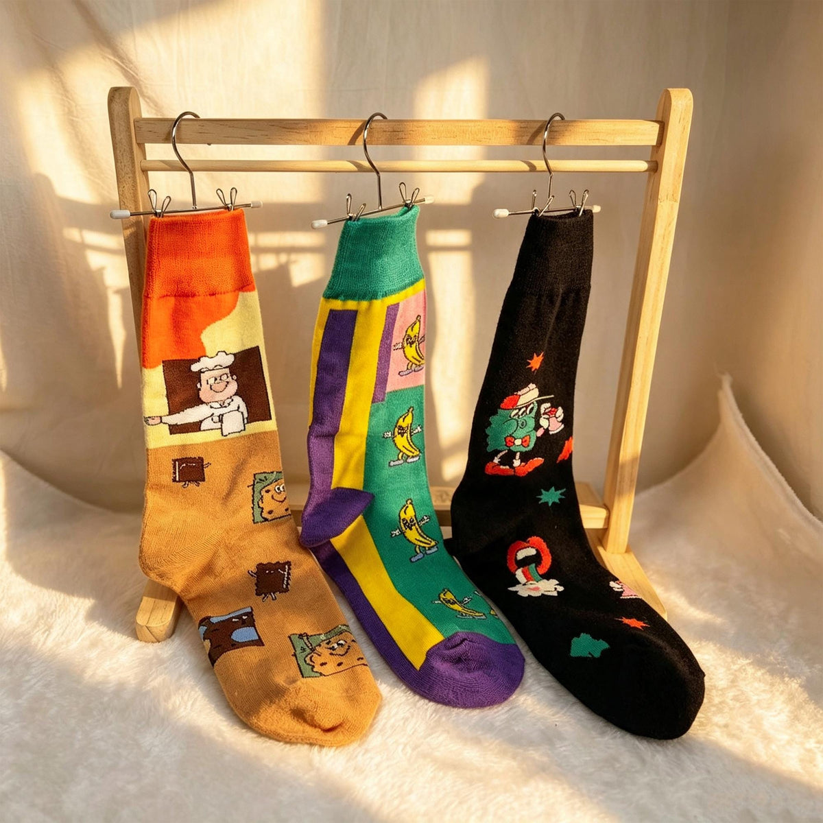 Chef Socks Gift sock collection, Funny Cartoon Cook Crew Socks, Culinary School Gift by AnnieColors, view 8